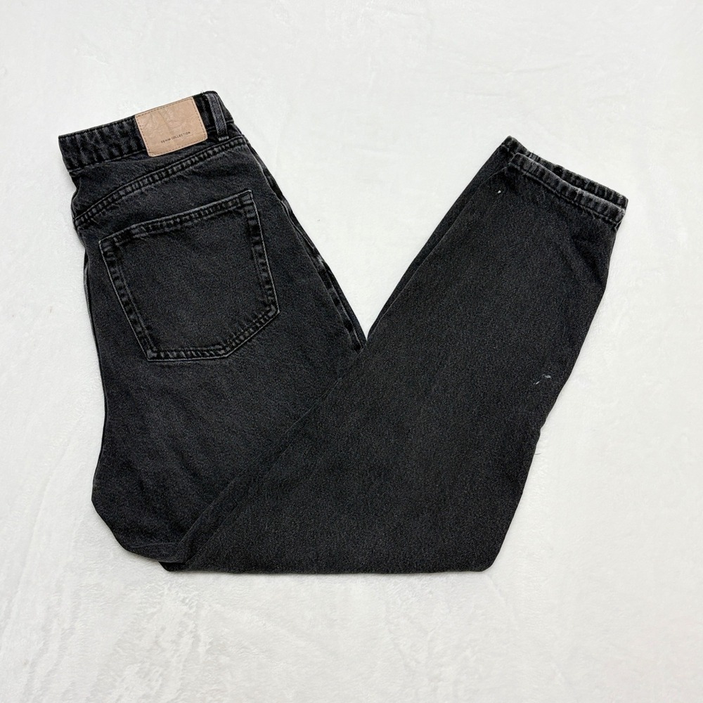 Bershka 90s Vintage Wash Black Mom Jeans Alt Goth Grunge Streetwear Sz 12